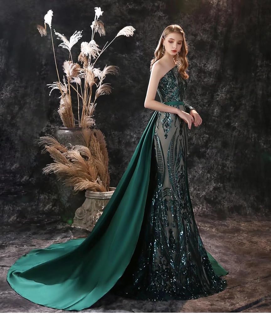 Amazon.com: FTBY Women's Sequin Long Mermaid Dresses Detachable ...