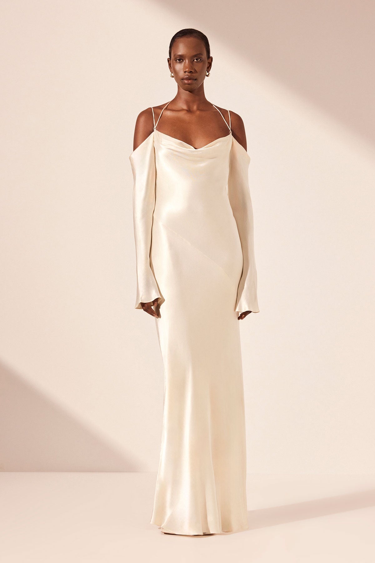 LA LUNE OFF SHOULDER TIE MAXI DRESS | CREAM | DRESSES | SHONA JOY ...