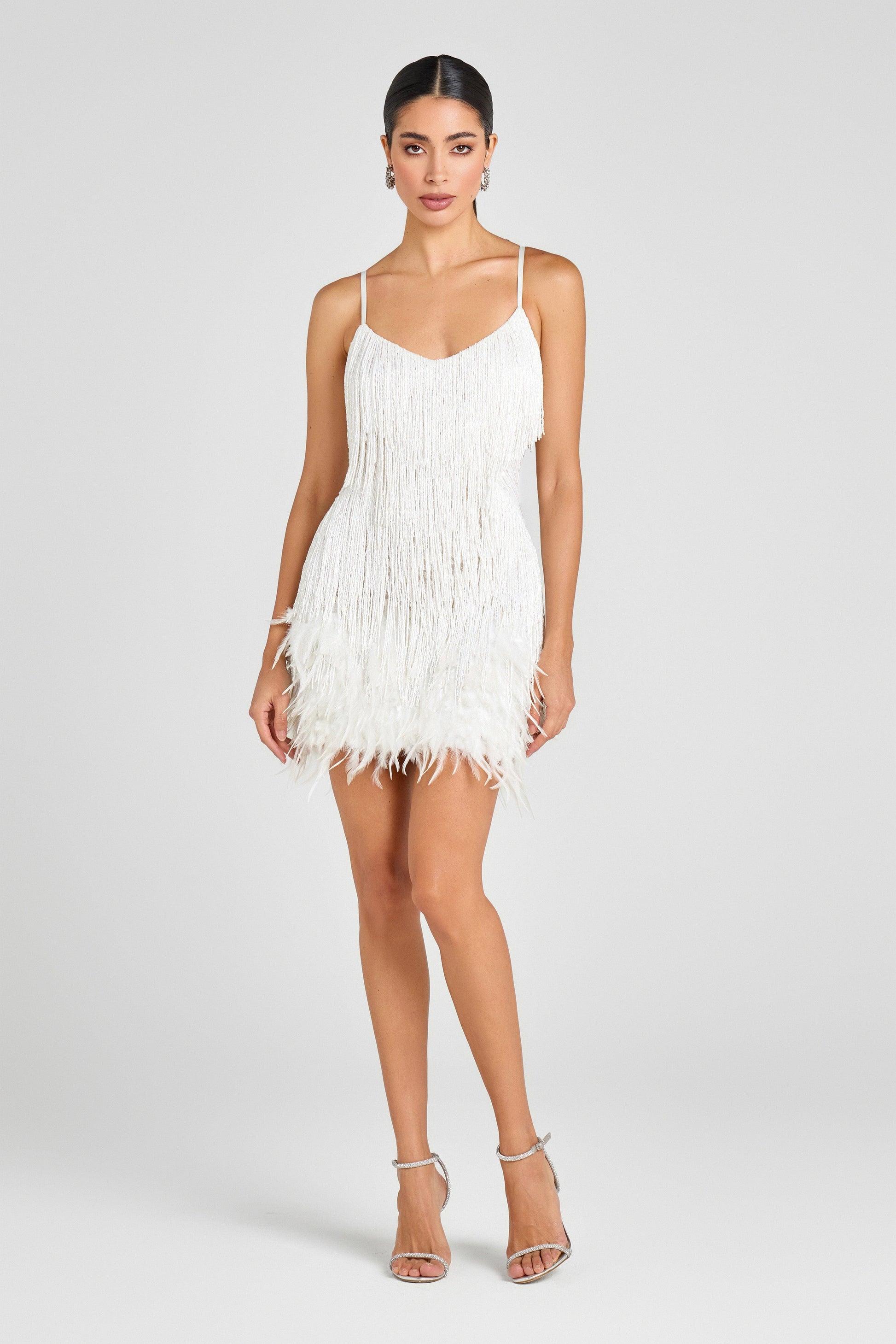 LOTTIE White Embellished Dress | NADINE MERABI