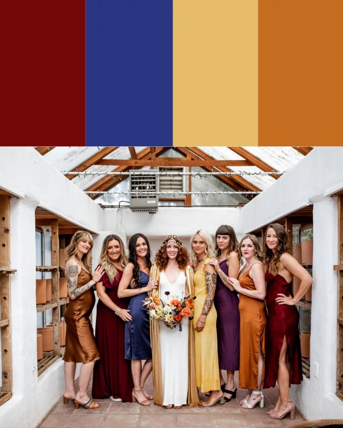 Mismatched Bridesmaid Dress Color Palettes | Junebug Weddings