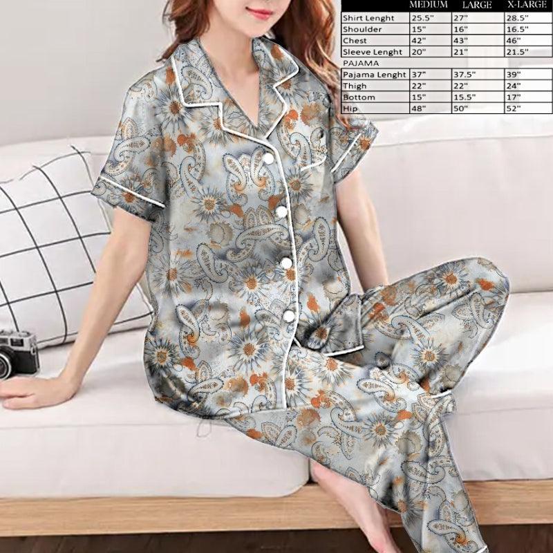 Pajama Set Stylish Night Dress For Ladies Latest Women's Printed ...