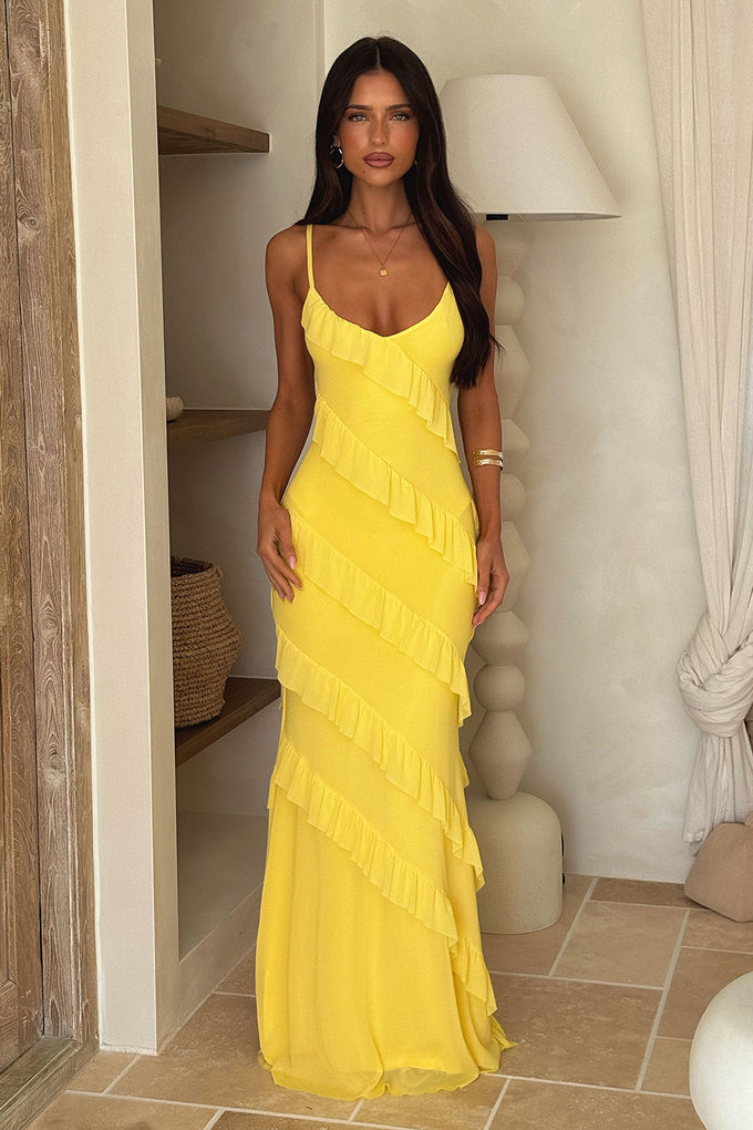 Pippa Maxi Dress - Baby Yellow – Thats So Fetch UK